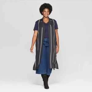 a new day Notch Lapel Open Front Duster Length Long Vest XXL NEW